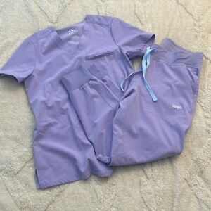 Lago Scrub Set Lavender Top X Small Bottom Small Petite